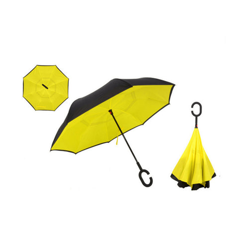 AussieSuperStore Homeware Supplies Windproof Double-Layered Hands Free Inverted Reverse Folding Upside-Down Umbrella Windproof Double-Layered Inverted Reverse Folding Upside-Down Umbrella CB201TUMBRELLA22